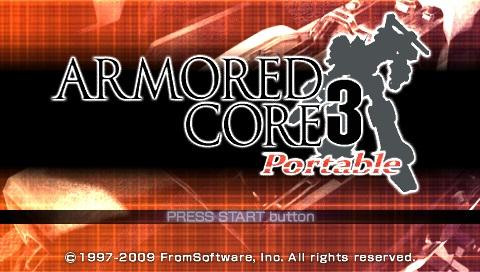 Armored Core 3 Portable title screen for PSP